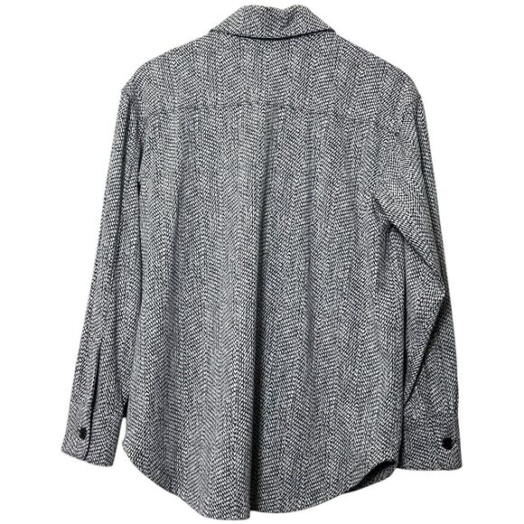 Athleta Braiden Shirt Jacket Textured Black White Women’s Size XS Oversized Laye - Picture 2 of 13
